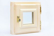 Окно деревянное банное 300х300 мм (бесцветное, кедр)