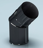 Отвод дымохода Lokki 45° D 200 (0,8 мм), эмалированный (черный)