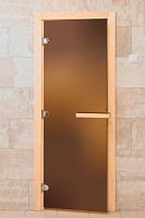 Дверь стеклянная для саун 1900х700 мм, матовая бронза