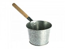 Ковш банный оцинкованный, 2,5 л, деревянная ручка