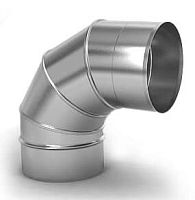 Отвод дымохода 90° D140, нержавейка (0,5 мм)