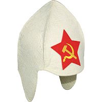 Буденовка "Серп и молот", войлок (серый/белый)