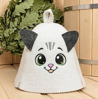 Шапка малая "Котенок" с ушками, полушерсть