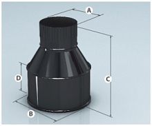 Оголовок-переход дымохода Lokki D 140/210 (0,8 мм), эмалированный (черный)