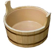 Шайка деревянная двуручная с пластиковой вставкой ШП-20, 20 л (липа)