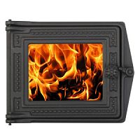 Дверка топочная чугунная ДТ-3С 291х230 со стеклом (250x210x36 окрашенная 4,24кг)