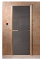 Дверь стеклянная банная "Сумерки" 1900х700 мм, графит 