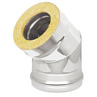 Сэндвич-колено дымохода 45° D 120/200 мм, Н+Оц (0,5/0,5 мм)