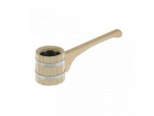 Ковш деревянный Емеля с длинной ручкой, 0,5 л (липа) со вставкой нерж.