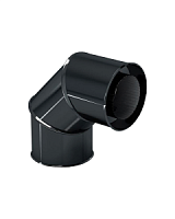Сендвич-отвод дымохода Lokki 90° D 120/200 мм, эмалированный (черный)