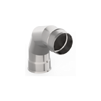 Отвод дымохода 90° D150, нержавейка (1 мм)