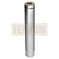 Труба-сэндвич дымохода Ferrum D115/200, 1 м (AISI 430, 0,8 мм) 