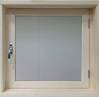 Окно деревянное банное 400х400 мм (бесцветное, кедр)