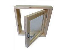 Окно деревянное банное 400х500 мм (бронза, кедр)